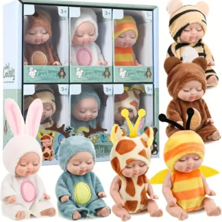 BEBES DORMILONES CAJA DOLL LOVELY 6 MUÑECAS