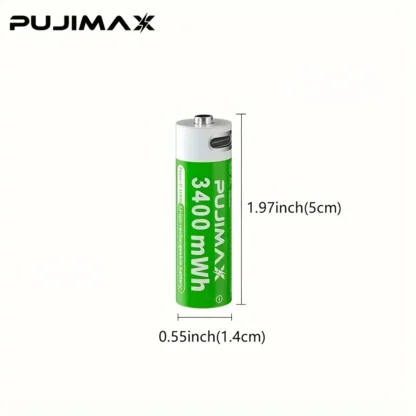 PILA AA RECARGABLE USB C PUJIMAX AA